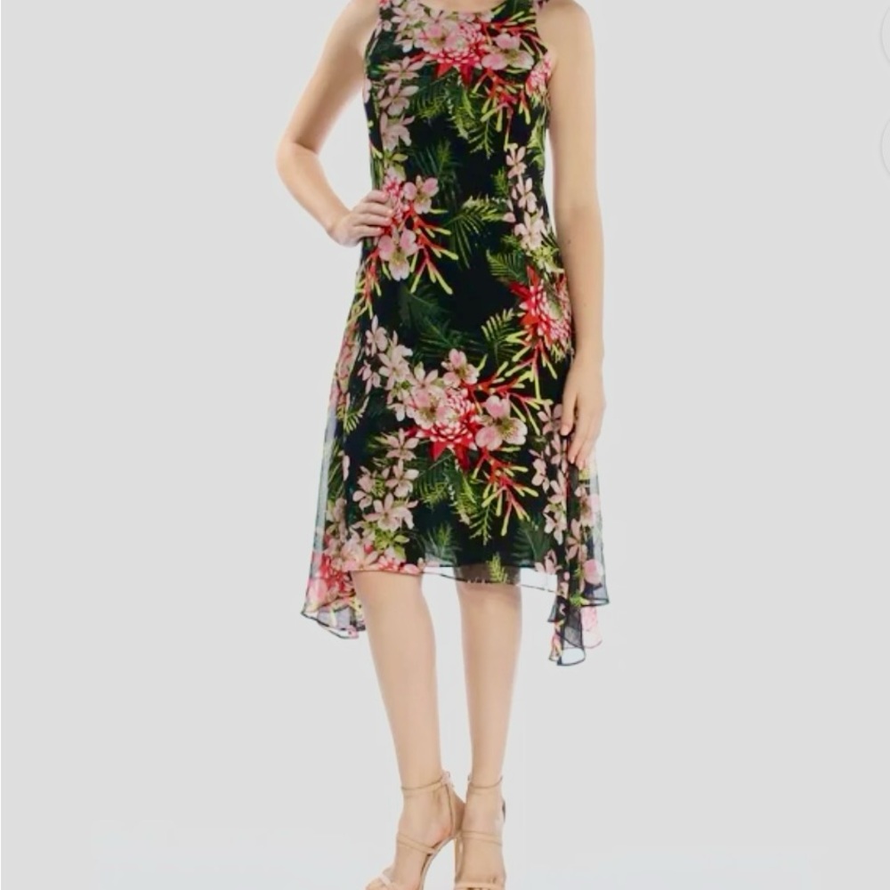 Tommy Hilfiger Black Floral High Low Dress